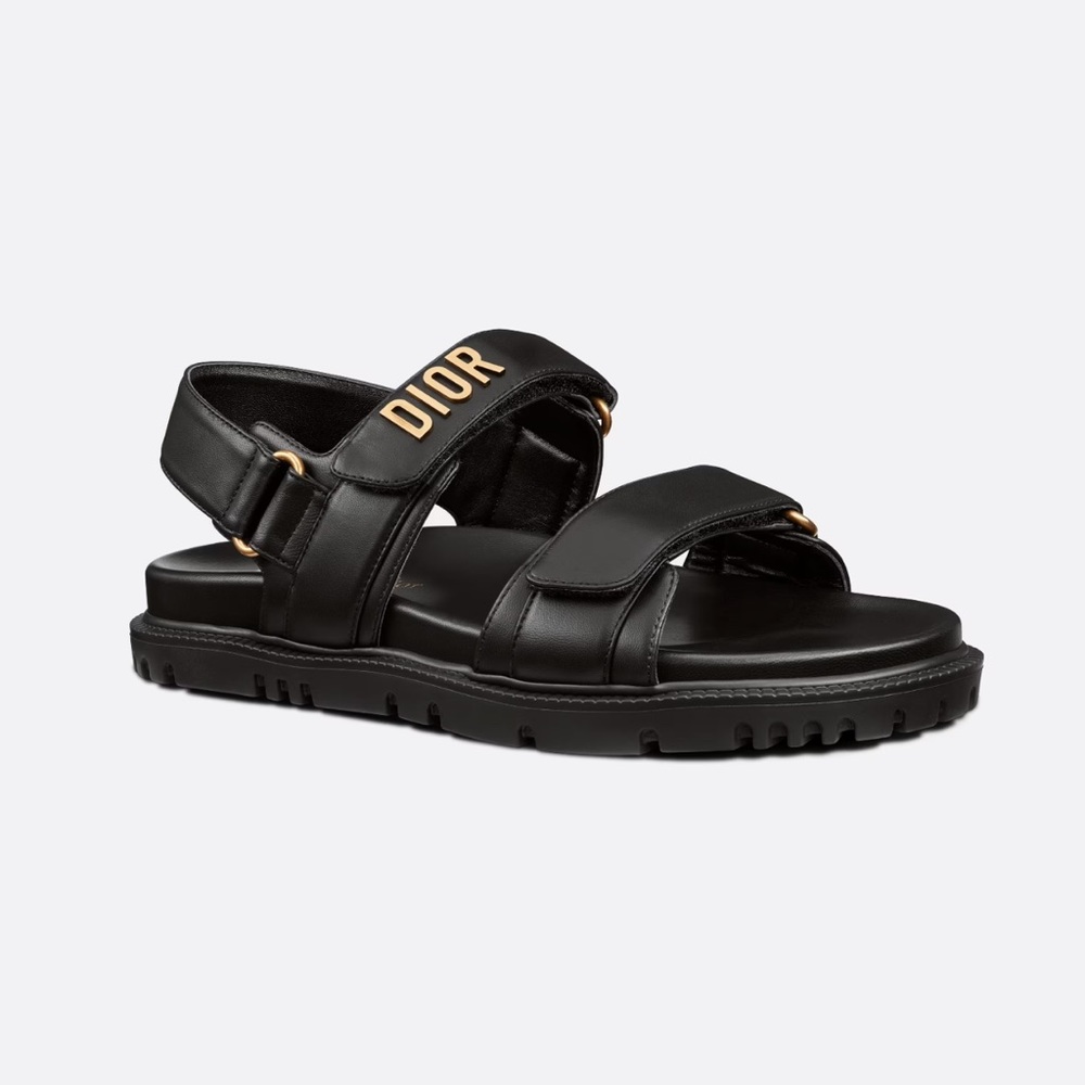 Dior DIORACT SANDAL Black Lambskin size 38